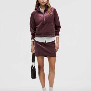 🆕NWT Lululemon Scuba High-Rise Mini Skirt Velvet Garnet Red Size M XL 8 12